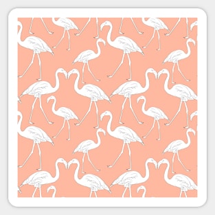 Hand drawn flamingo black outline sketch. Seamless pattern vector Sticker